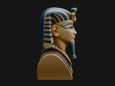 Pharaoh Nemes Bust Statue Design 6 - 3D Print Model 3D Print Model