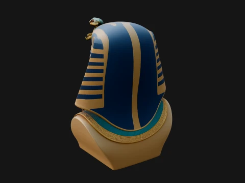 Pharaoh Nemes Bust Statue Design 6 - 3D Print Model 3D Print Model