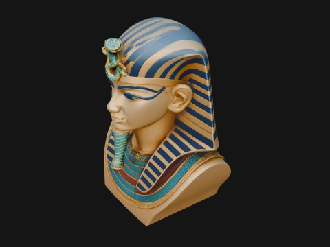Pharaoh Nemes Bust Statue Design 6 - 3D Print Model 3D Print Model