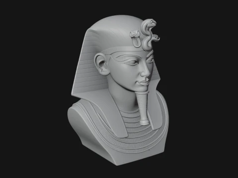 Pharaoh Nemes Bust Statue Design 6 - 3D Print Model 3D Print Model