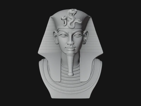 Pharaoh Nemes Bust Statue Design 6 - 3D Print Model 3D Print Model