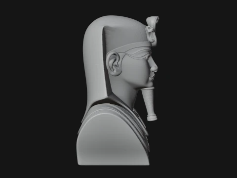 Pharaoh Nemes Bust Statue Design 6 - 3D Print Model 3D Print Model