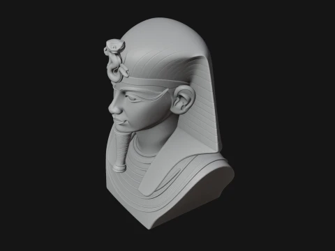 Pharaoh Nemes Bust Statue Design 6 - 3D Print Model 3D Print Model
