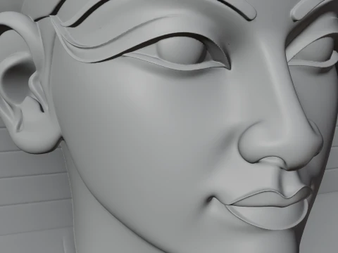 Pharaoh Nemes Bust Statue Design 6 - 3D Print Model 3D Print Model
