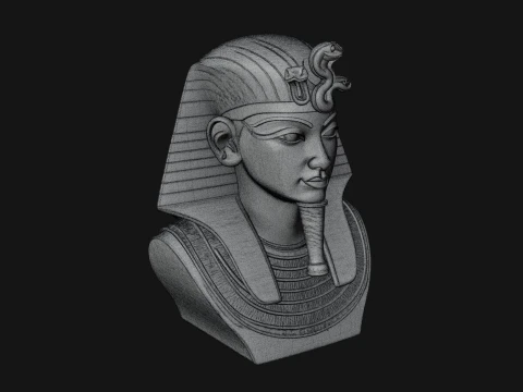 Pharaoh Nemes Bust Statue Design 6 - 3D Print Model 3D Print Model