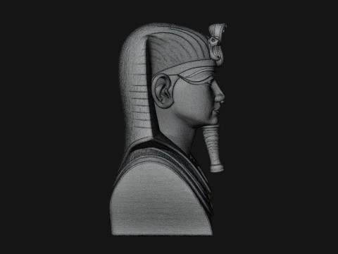 Pharaoh Nemes Bust Statue Design 6 - 3D Print Model 3D Print Model