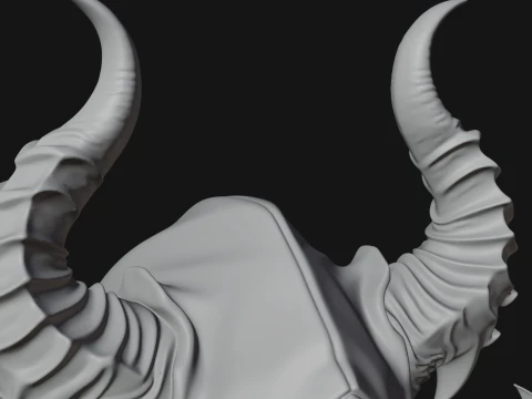 Hooded Crystal Sorcerer Bust Statue Design 4 - 3D Print Model 3D Print Model