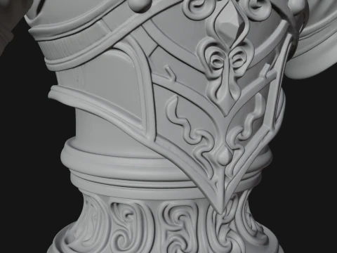 Hooded Crystal Sorcerer Bust Statue Design 4 - 3D Print Model 3D Print Model