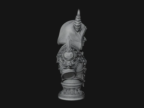 Hooded Crystal Sorcerer Bust Statue Design 4 - 3D Print Model 3D Print Model