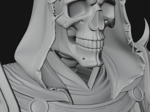 Crowned Skeleton King Bust Statue Design 5 - 3D Print Model 3D Print Model