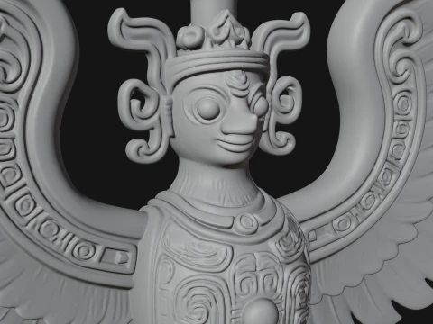 Winged Totem Ornament Design 1 - 3D Print Model 3D Print Model