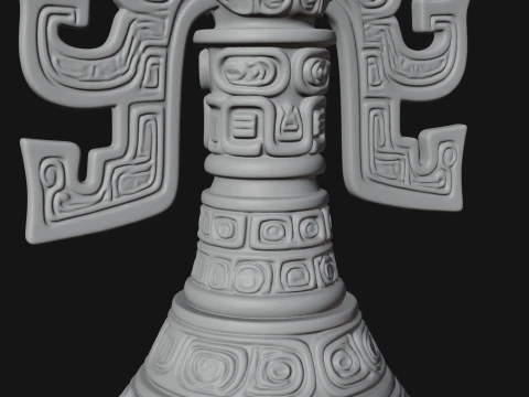 Winged Totem Ornament Design 1 - 3D Print Model 3D Print Model