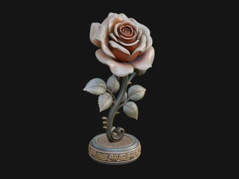 Carved Rose Ornament Design 1 - 3D Print Model 3D Print Model