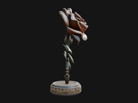 Carved Rose Ornament Design 1 - 3D Print Model 3D Print Model