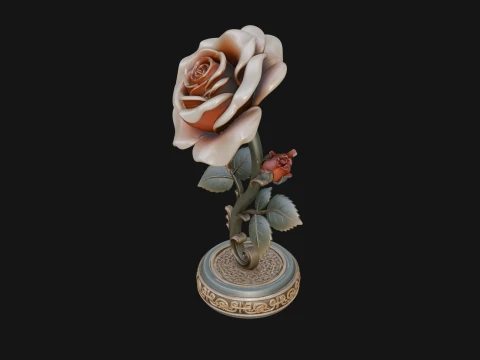 Carved Rose Ornament Design 1 - 3D Print Model 3D Print Model