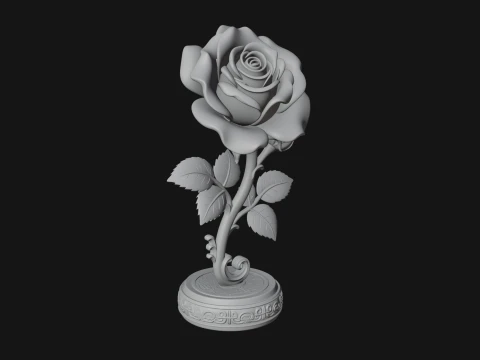 Carved Rose Ornament Design 1 - 3D Print Model 3D Print Model