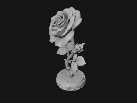 Carved Rose Ornament Design 1 - 3D Print Model 3D Print Model