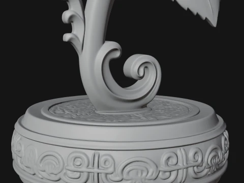 Carved Rose Ornament Design 1 - 3D Print Model 3D Print Model
