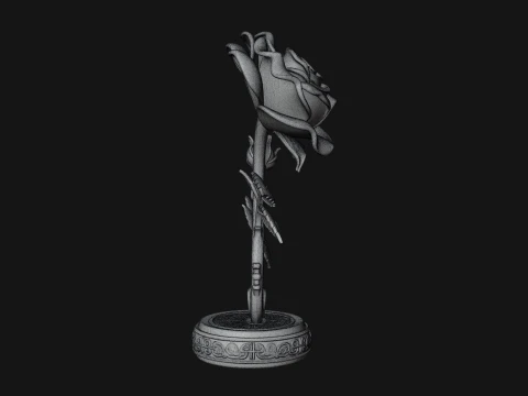 Carved Rose Ornament Design 1 - 3D Print Model 3D Print Model