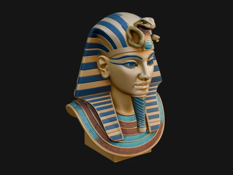 Pharaoh Nemes Bust Statue Design 7 - 3D Print Model 3D Print Model