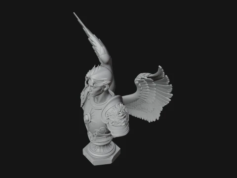 Winged Angel Man Bust Statue Design 1 - 3D Print Model 3D Print Model