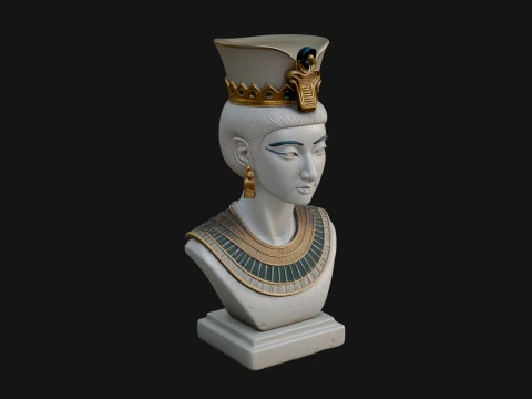 Egyptian Queen Bust Statue Design 2 - 3D Print Model 3D Print Model