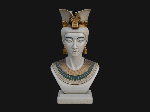 Egyptian Queen Bust Statue Design 2 - 3D Print Model 3D Print Model