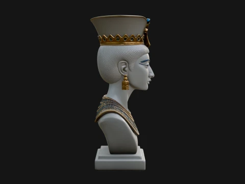 Egyptian Queen Bust Statue Design 2 - 3D Print Model 3D Print Model