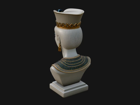 Egyptian Queen Bust Statue Design 2 - 3D Print Model 3D Print Model