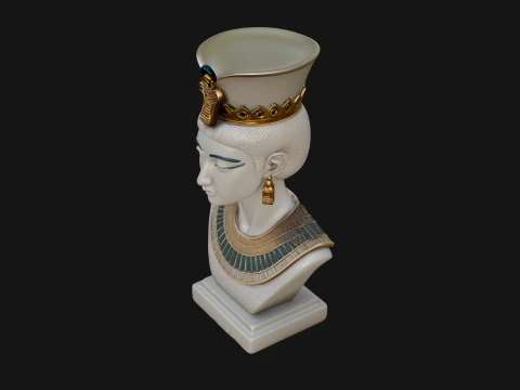 Egyptian Queen Bust Statue Design 2 - 3D Print Model 3D Print Model