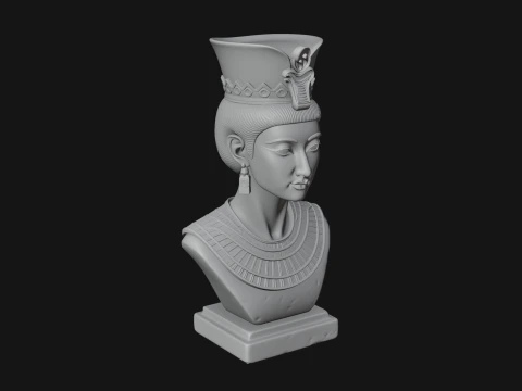 Egyptian Queen Bust Statue Design 2 - 3D Print Model 3D Print Model