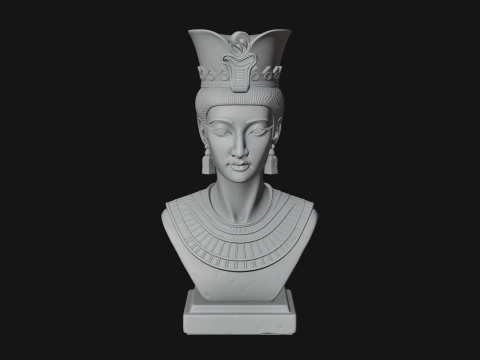 Egyptian Queen Bust Statue Design 2 - 3D Print Model 3D Print Model