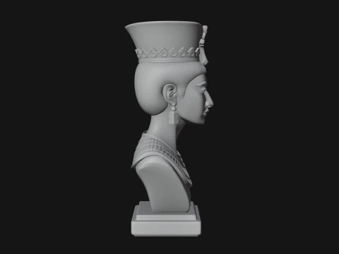 Egyptian Queen Bust Statue Design 2 - 3D Print Model 3D Print Model