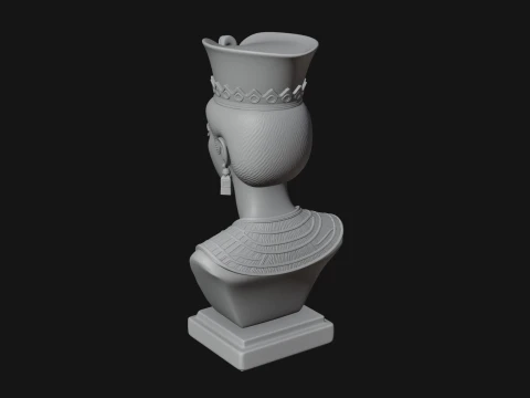 Egyptian Queen Bust Statue Design 2 - 3D Print Model 3D Print Model