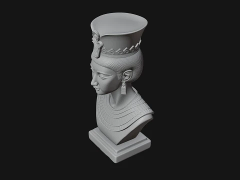 Egyptian Queen Bust Statue Design 2 - 3D Print Model 3D Print Model