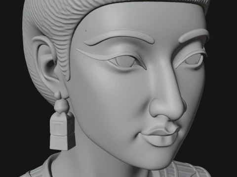 Egyptian Queen Bust Statue Design 2 - 3D Print Model 3D Print Model