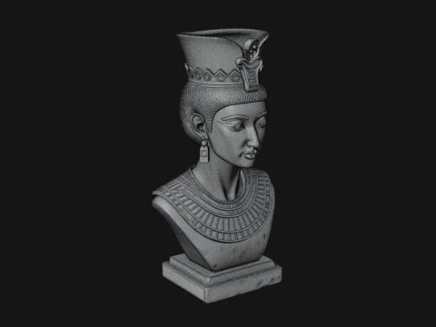 Egyptian Queen Bust Statue Design 2 - 3D Print Model 3D Print Model