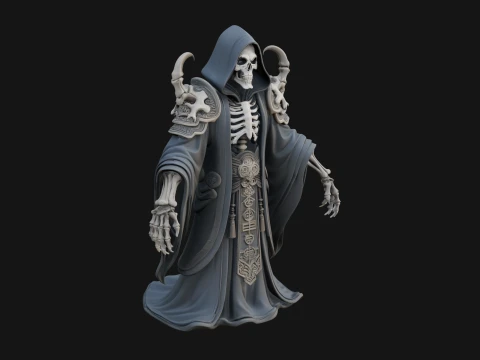 Hooded Skeleton Reaper Statue Design 1 - 3D Print Model 3D Print Model