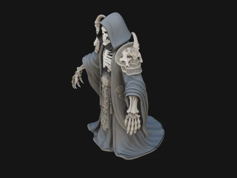Hooded Skeleton Reaper Statue Design 1 - 3D Print Model 3D Print Model