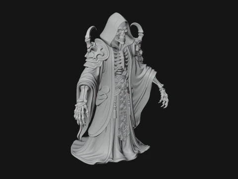 Hooded Skeleton Reaper Statue Design 1 - 3D Print Model 3D Print Model