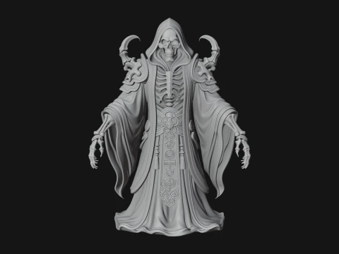 Hooded Skeleton Reaper Statue Design 1 - 3D Print Model 3D Print Model