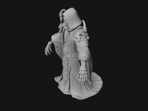 Hooded Skeleton Reaper Statue Design 1 - 3D Print Model 3D Print Model