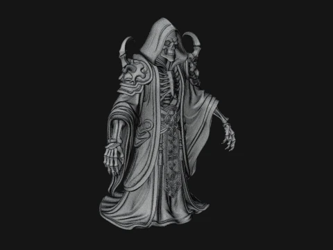 Hooded Skeleton Reaper Statue Design 1 - 3D Print Model 3D Print Model