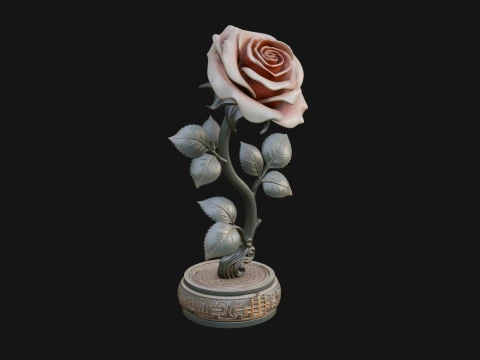 Carved Rose Ornament Design 2 - 3D Print Model 3D Print Model