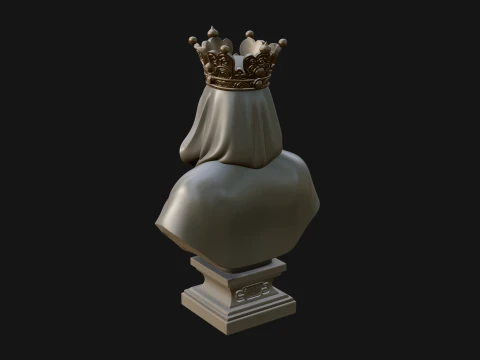 Crowned Hooded Sage Bust Statue Design 2 - 3D Print Model 3D Print Model
