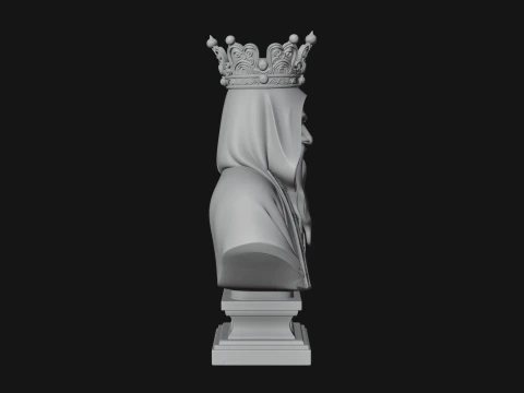Crowned Hooded Sage Bust Statue Design 2 - 3D Print Model 3D Print Model