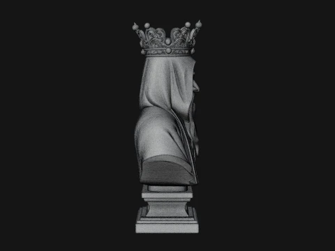 Crowned Hooded Sage Bust Statue Design 2 - 3D Print Model 3D Print Model