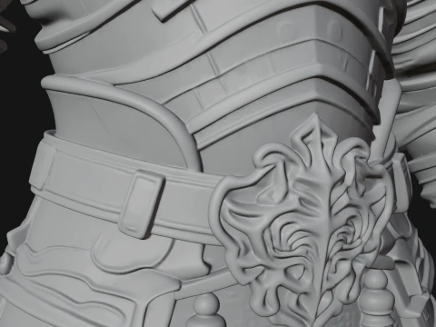 Horned Armor Display Bust Statue Design 1 - 3D Print Model 3D Print Model