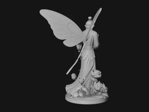 Butterfly Winged Couple Statue Design 2 - 3D Print Model 3D Print Model