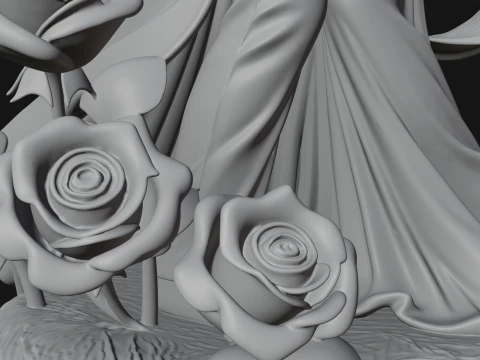 Butterfly Winged Couple Statue Design 2 - 3D Print Model 3D Print Model